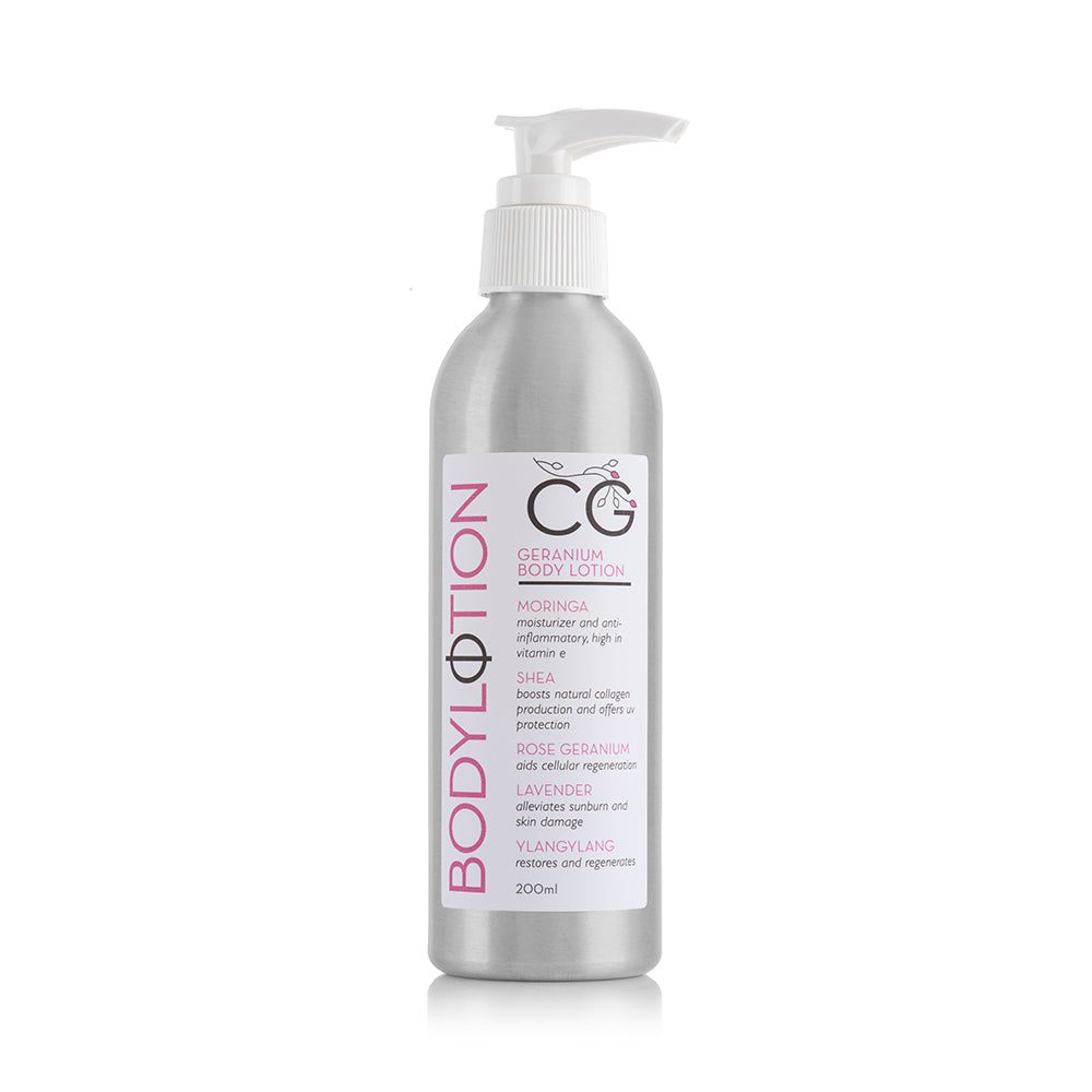 Rose Geranium & Lavender Lotion (200ml) | Natural Body Care | Cinnabar Green