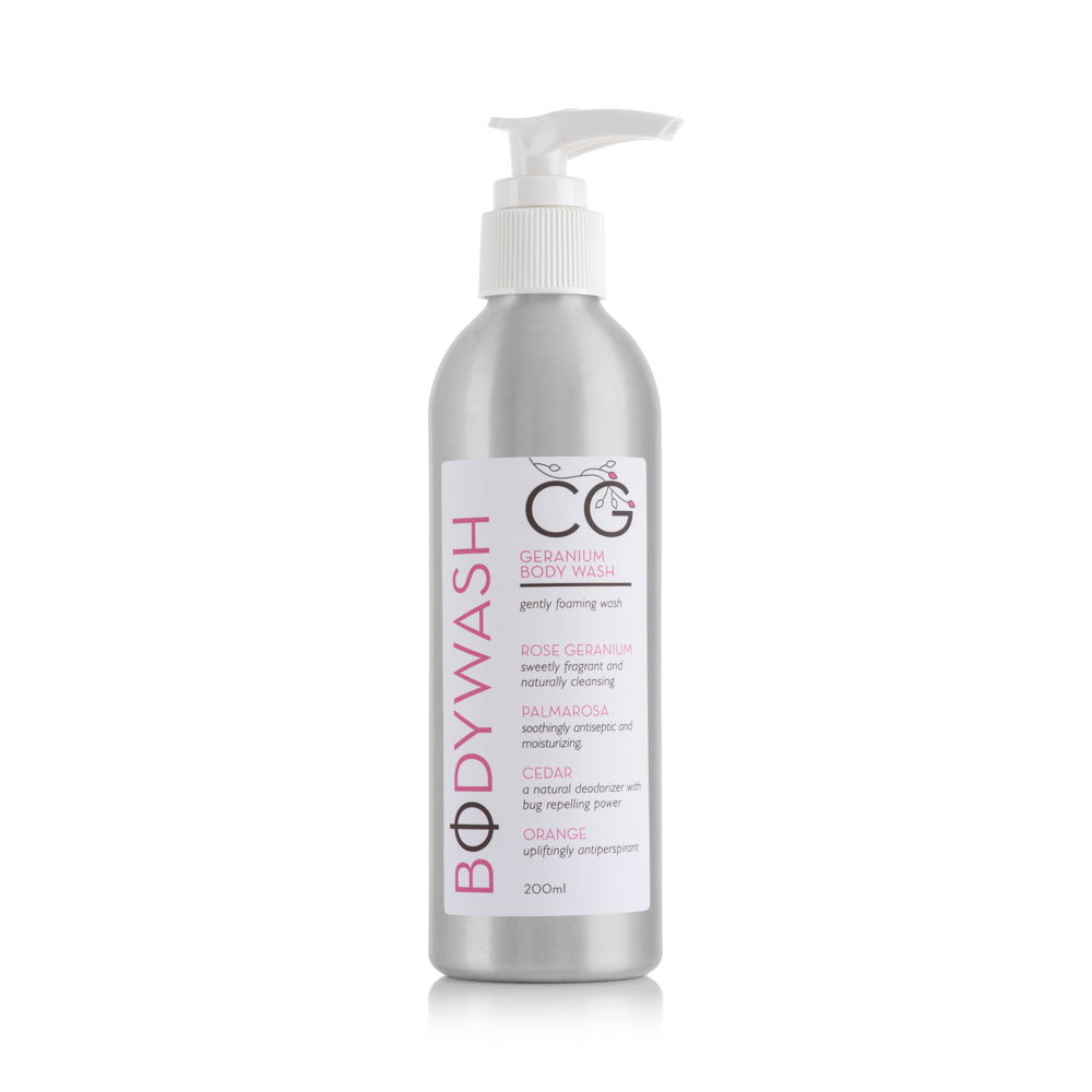 Geranium Body Wash (200ml) | Natural & Fragrant | Cinnabar Green