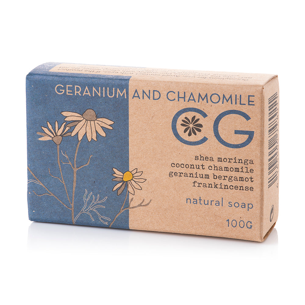 Geranium & Chamomile Soap (100g) | Natural Bath Soap | Cinnabar Green