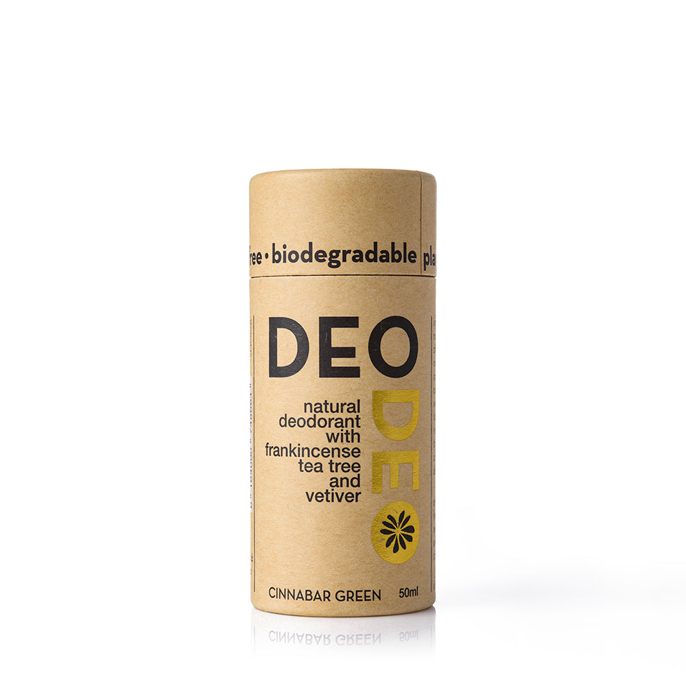 Natural Deodorant (50mL) | Plant-Powered & Biodegradable | Cinnabar Green