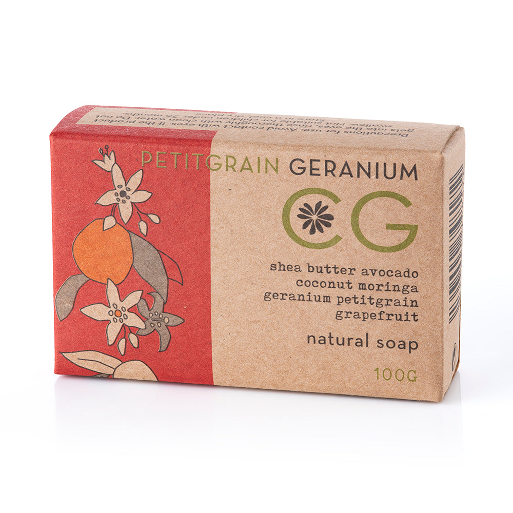 Petitgrain & Geranium Soap (100g) | Natural Bath Soap | Cinnabar Green